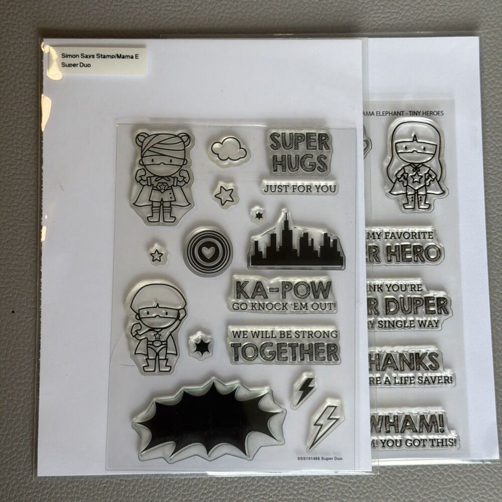 Mama Elephant Stamptember 2014 Super Duo and Tiny Heros Bonus stamps